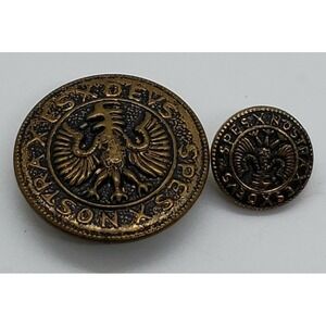 1 Small & 1 Large Vintage/ Antique Nostra Es Devs Spes (GOD IS OUR HOPE) Buttons